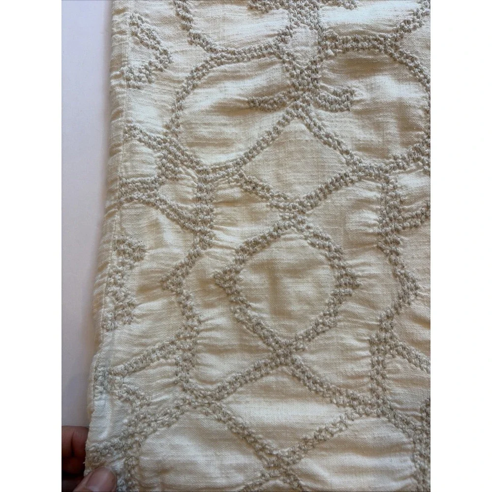 RH Restoration Hardware Textural Seed Stitch Cotton Pillow Cover Sham Euro Ivory